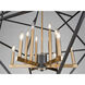 Roxton 8 Light 32 inch Matte Black and Harvest Brass Linear Chandelier Ceiling Light